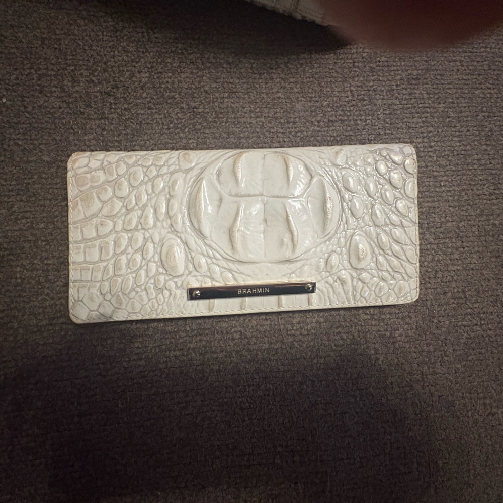 Brahmin Ivory Crocodile Embossed Wallet